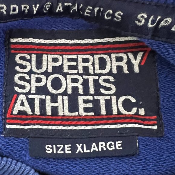 Superdry Sweatshirt Men XLarge Blue Red Stadium Panel Sport Athletic Streetwear‎ - Picture 6 of 9